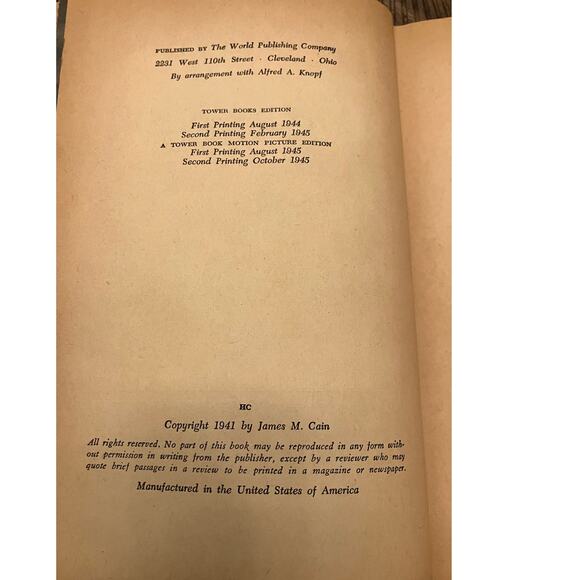 Mildred Pierce Book, 1946, James M. Cain Hardcover, Vintage, Dust Jacket, VTG - Picture 7 of 9